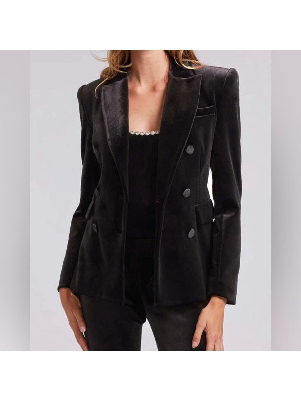 NWT Generation Love Women’s Arielle Black Velvet Blazer - Picture 4 of 15